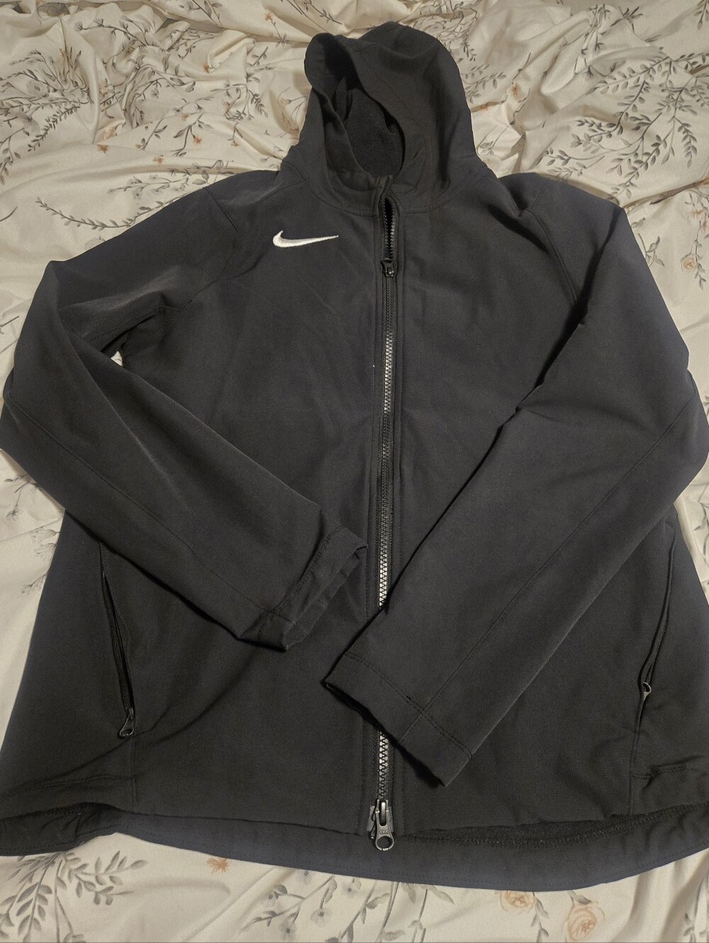 Nike Black Full-Zip Hooded Performance Jacket THERMA FIT Like New